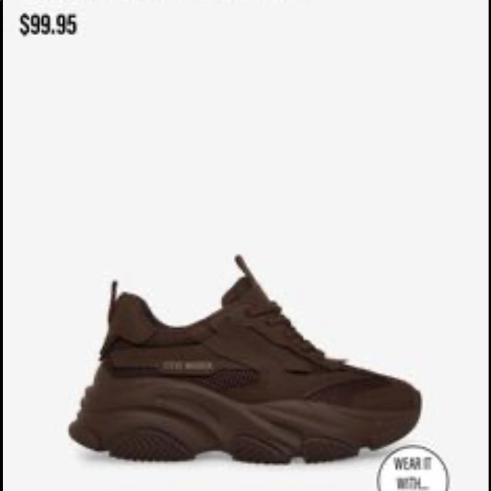 NWT Steve Madden sneakers dark brown size 7.5